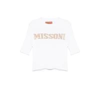 Missoni Kids embroidered-logo knitted top - White 12