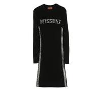 Missoni Kids intarsia-knit logo ribbed-knit dress - Black 8