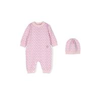 Missoni Kids logo-plaque romper set - Pink 9 mth-12 mth-18 mth