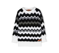 Missoni Kids zigzag knitted jumper - Black 8-10