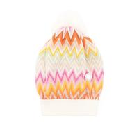 Missoni Kids zigzag-motif knitted beanie - White I