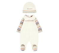 Missoni Kids zigzag-patterned babygrow set - Neutrals 9 mth