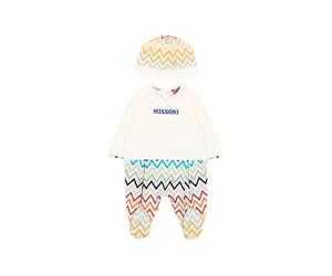 Missoni Kids zigzag-print pajamas set - Neutrals 1 mth