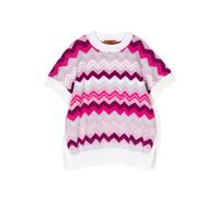 Missoni Kids zigzag-woven knitted top - Pink 4-6-8
