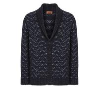 Missoni wave-pattern shawl-collar cardigan - Blue 52-54