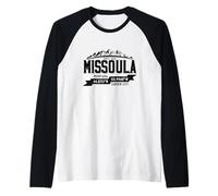 Missoula Montana Souvenir Vintage Navigation Coordinates Raglan Baseball Tee