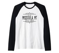 Missoula Montana Souvenir Vintage Navigation Coordinates Raglan Baseball Tee