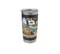 Missouri Show-Me State Arch River Deer Eagle Camping Stainless Steel Insulated Tumbler