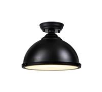 Missouri Single Light Flush Ceiling Light With Round 31cm Metal Shade Matt Black