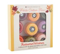 Missouri Star Autumn Wishes Perle Cotton Floss Pack - 9 Vibrant #8 Perle Cotton Embroidery Thread Balls for Fall Quilting, Hand Stitching & Peel & Stitch Projects
