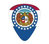 Missouri State Flag 12 guitar picks per pack, available in 3 different thicknesses, suitable for electric guitars, ukuleles, etc.