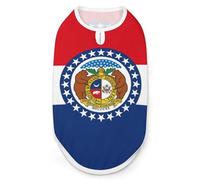 Missouri State Flag Cute Printed Dog Shirt Clothes Lightweight Sleeveless Pet Tank Top for Small Medium Large Pets