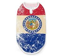 Missouri State Flag Fashion Dog Shirt Clothes Breathable Sleeveless Pet Tank Top for Small Medium Large Pets
