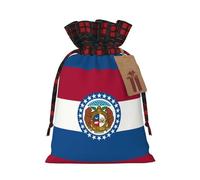 Missouri State Flag Holiday Printed Drawstring Pouch M For Festival Wrapping, Storage And Party Use