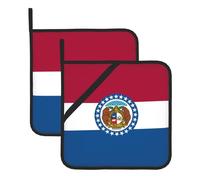 Missouri State Flag Kitchen Heat Insulation mats 2-Pack Printed Heat Insulation mats Suitable for Kitchens and Dining Rooms