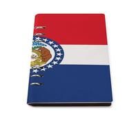 Missouri State Flag Leather Refillable Notebook with 90 Sheets Travel A5 Notebooks Writing Journal Personal Planner