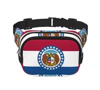 Missouri State Flag Pattern trendy fashionable waist bag, unisex travel sports messenger bag