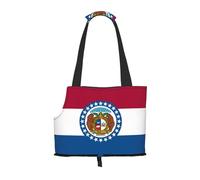 Missouri State Flag Pet Carrier Bag-Foldable Travel Tote For Small Dogs Cats, Portable Soft Sided Pet Crate With Seatbelt For Cat Puppy