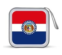 Missouri State Flag Portable CD Case 40 Capacity DVD Collection Holder Zipper Storage Wallet for Car Home Travel