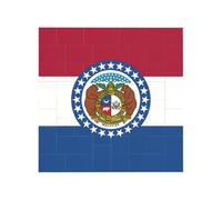 Missouri State Flag Print Building Brick Block Puzzle Square Creative Building Blocks Jigsaw Home Desk Decor