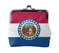 Missouri State Flag print Cute Buckle Coin Purses Vintage Pouch Kiss lock Change Purse Wallets for Women Fashion, Black, One Size, Vintage