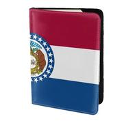 Missouri State Flag Print Passport Holder, Slim Lightweight Travel Document Protector for Men Women Present