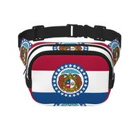 Missouri State Flag Printed fashionable waist bag, unisex messenger bag, fashionable travel waist bag