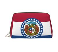 Missouri State Flag Printed Handheld Makeup Case, Spacious Toiletry Organizer Designed for Brushes and Toiletries
