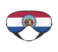 Missouri State Flag Printing Double-Sided Design Sleep Aid, Soft Eye Mask for Sleep,Yoga,Adjustable Strap, Blocks Light