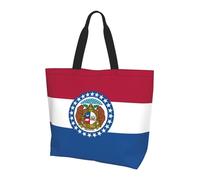 Missouri State Flag Shoulder Bag,Large Capacity Reusable Grocery Shopping Bag,Women'S Ultra-Light Handbag Tote Travel