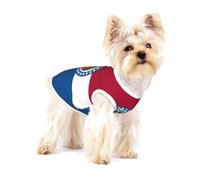 Missouri State Flag Small Cotton Dog Vest L - Breathable, Comfortable, Stylish Apparel for Pets