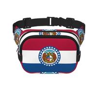 Missouri State Flag Square Double Layer Waist Bag Crossbody Bag/Adjustable Strap Chest,for Travel Workout Running Print with