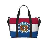 Missouri State Flag Travel Duffle Bag-Lightweight Carry On Weekender for Men Women, Waterproof Overnight Bag for Gym Weekend Trips