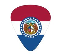 Missouri State Flag Wear-resistant guitar picks for guitar, bass, electric guitar, ukulele, thin, medium, heavy, 12-piece guitar picks