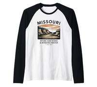 Missouri Stone and Song & Winding Water Vintage Landscape Raglan Baseball Tee