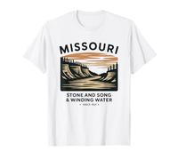 Missouri Stone and Song & Winding Water Vintage Landscape T-Shirt