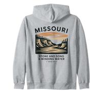 Missouri Stone and Song & Winding Water Vintage Landscape Zip Hoodie
