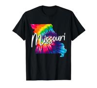 Missouri Tie Dye State Map Pride Hippie Vintage Value Graphic T-Shirt, Men, Black, L