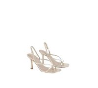 Misspap Toe Post Slingback High Stiletto Heel Sandals, 5, Gold