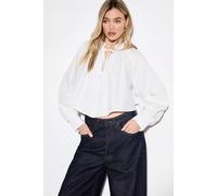 MissPap Women's Plunge Structured Smock Shirt in White | Size: 12 MissPap White 12
