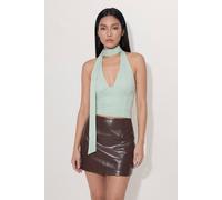 MissPap Women's Premium Mesh Scarf Detail Halter Top in Mint | Size: 8 MissPap Mint 8