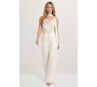MissPap Women's Premium Satin Wide Leg Trouser in Champagne | Size: 16 MissPap Champagne 16