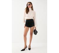 MissPap Women's Premium Structured Velvet Hotpant in Black | Size: 14 MissPap Black 14