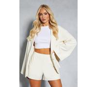 MissPap Women's Tailored Kimono Sleeve Oversized Blazer in Cream | Size: 8 MissPap Cream 8