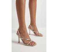 MissPap Women's Toe Post Slingback High Stiletto Heel Sandals in Gold | Size: 4 MissPap Gold 4