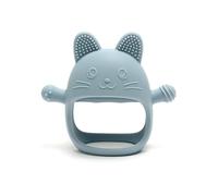 Misspee Rabbit Silicone Hand Guard Teether for Babies - Wearable, Drop-Resistant, BPA-Free, Easy to Clean -Relieves Teething Pain, Stimulates Grasping Ability with Stylish Mitten Design Blue