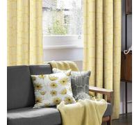 Missprint Little Trees Yellow Curtain