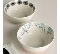 MissPrint Wildflower Set of 2 Fine China Cereal Bowls Blue