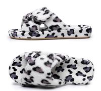 MISSRAIN Ladies Arch Support Slippers Memory Foam House Shoes with Adjustable Hook and Loop Closure Open Toe Orthotic Diabetic Slippers, White UK 6