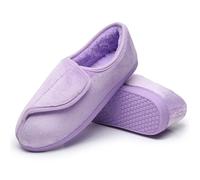 MISSRAIN Women’s Diabetic slippers Memory Foam Wide Fit with Adjustable Closure for Ladies Lightweight Closed Toe House shoes Purple, UK...7